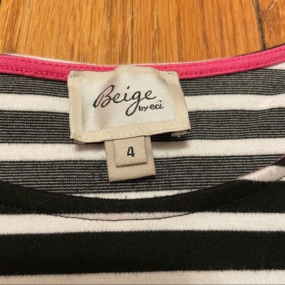 Striped Dress with Faux Leather Pockets - Picture 3 of 4